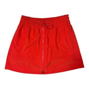 Athleta Expedition Skort Torch Red/Orange Zip Front - Size 6